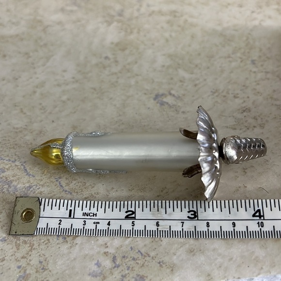 Set of 4 Vintage Glass Christmas Clip on Candle Ornaments - Picture 7 of 8